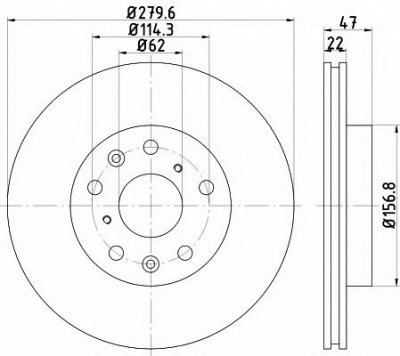 HELLA PAGID 8dd355113631 -  Тормозной диск